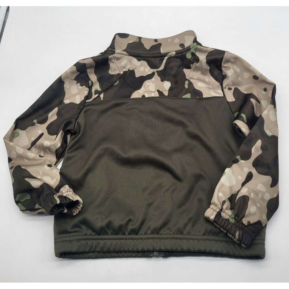 Nike Boys SZ 3T Camo Green Beige Full Zip Track  Jacket Dri-Fit - Picture 2 of 6